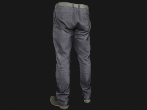 male outfit set pants and shoes low poly Modello 3D
