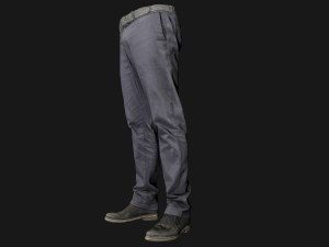 male outfit set pants and shoes low poly Modello 3D