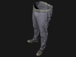 male outfit set pants and shoes low poly Modello 3D