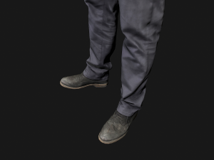 male outfit set pants and shoes low poly Modello 3D