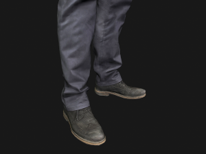 male outfit set pants and shoes low poly Modello 3D