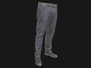 male outfit set pants and shoes low poly Modello 3D