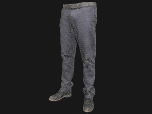 male outfit set pants and shoes low poly Modello 3D