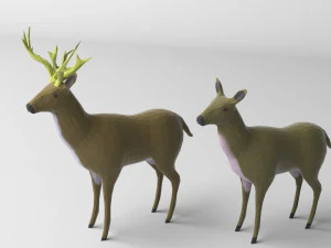pack of 9 low poly animals 3D Model