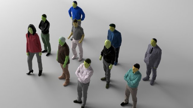 colored 10 low poly people vol 2 3D Модель .c4d .max .obj .3ds .fbx .stl .blend 