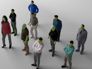 colored 10 low poly people vol 2 3D Model