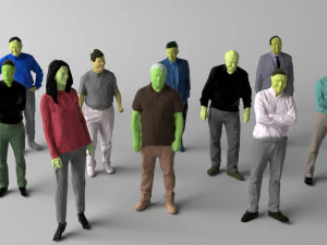 colored 10 low poly people vol 2 3D Model