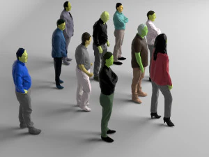 colored 10 low poly people vol 2 3D Model