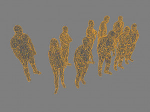 colored 10 low poly people vol 2 3D Модель