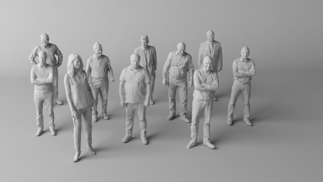 10 low poly people vol 2 3D Модель .c4d .max .obj .3ds .fbx .stl .blend 
