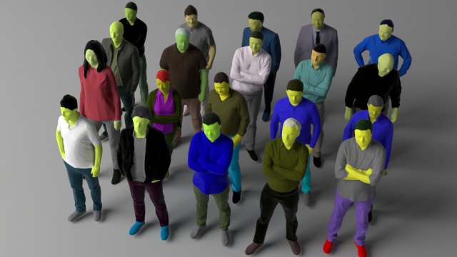 20 low poly colored people vol 1 Model 3D .c4d .max .obj .3ds .fbx .stl .blend 