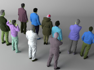 colored 10 low poly people vol 3 3D Model