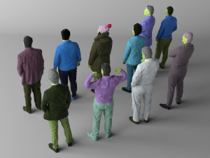 colored 10 low poly people vol 3 3D Model