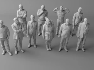 colored 10 low poly people vol 3 3D Model