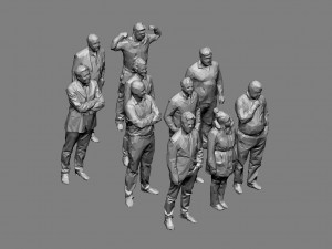 colored 10 low poly people vol 3 3D Model
