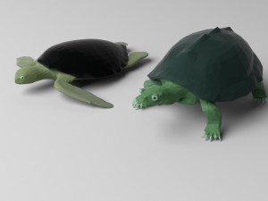 10 low poly colored animals 3D 모델
