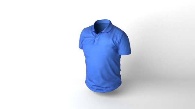 blue t-shirt low poly Model 3D .c4d .max .obj .3ds .fbx .stl .blend