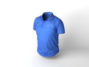 blue t-shirt low poly Model 3D