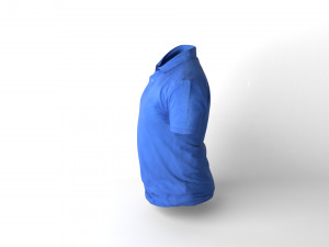 blue t-shirt low poly Model 3D