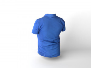 blue t-shirt low poly Model 3D