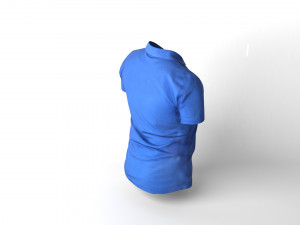 blue t-shirt low poly Model 3D