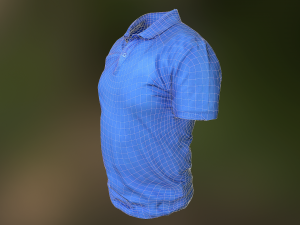 blue t-shirt low poly Model 3D