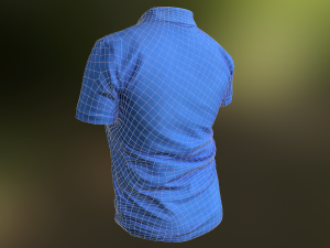 blue t-shirt low poly Model 3D