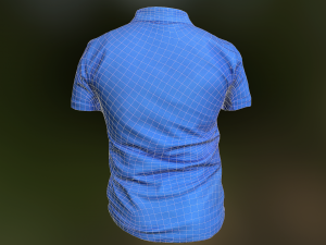 blue t-shirt low poly Model 3D