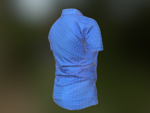 blue t-shirt low poly Model 3D