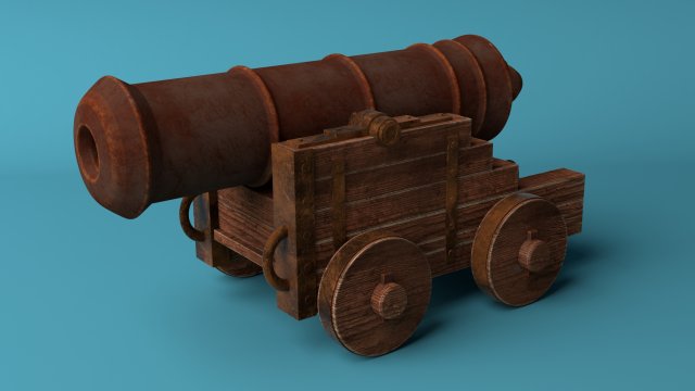 medieval cannon Model 3D .c4d .max .obj .3ds .fbx .stl .blend