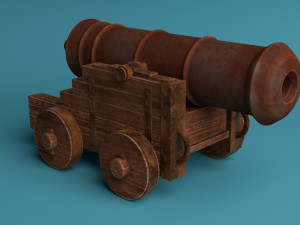 medieval cannon Model 3D