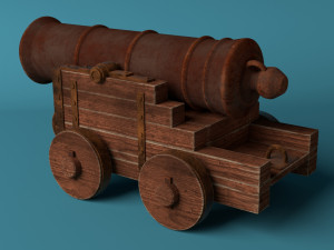medieval cannon Model 3D