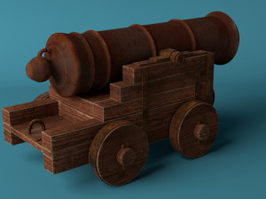 medieval cannon Model 3D
