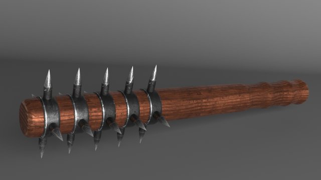 medieval spiked war club Model 3D .c4d .max .obj .3ds .fbx .stl .blend 