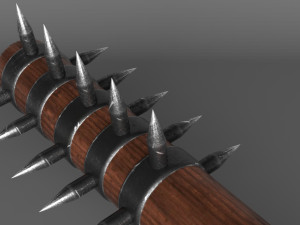 medieval spiked war club Model 3D
