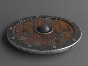perisai bulat abad pertengahan Model 3D