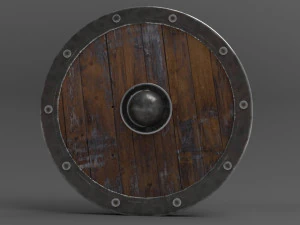 medieval rounded shield 3D Model
