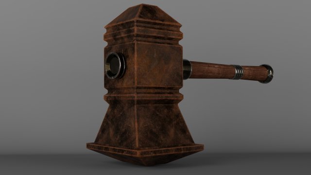 fantasy hammer 3D-Modell .c4d .max .obj .3ds .fbx .stl .blend 