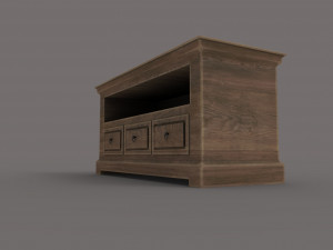 tv commode low poly 3D Model