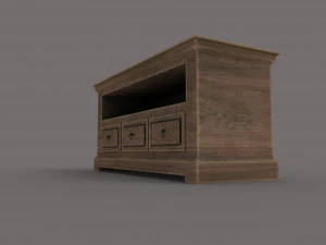 tv commode low poly 3D Model