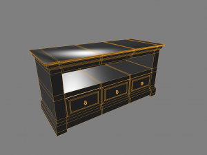 tv commode low poly 3D Model