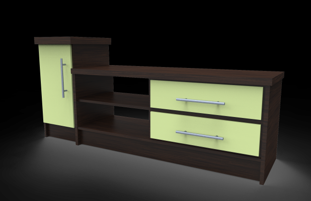 tv commode low poly Model 3D .c4d .max .obj .3ds .fbx .stl .blend 