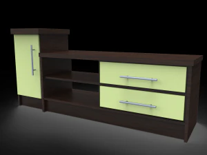 tv komodin d&uuml;ş&uuml;k poli 3D Model