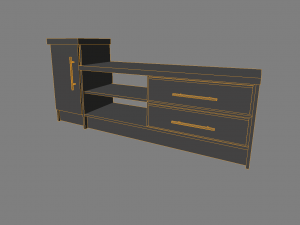 tv commode low poly Model 3D