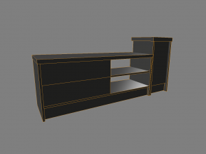 tv commode low poly Model 3D