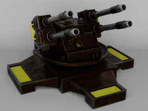 sci fi turret 3D 모델