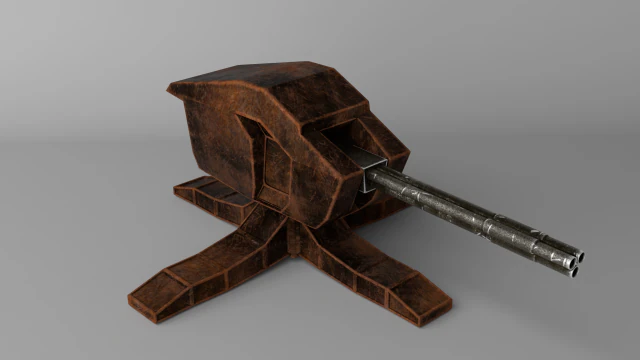 sci fi turret 3D Model .c4d .max .obj .3ds .fbx .stl .blend 