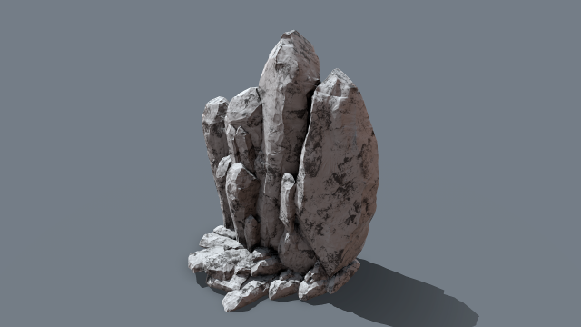 collapsed rocks under the snow Model 3D .c4d .max .obj .3ds .fbx .stl .blend 