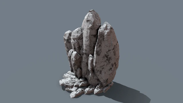 collapsed rocks under the snow 3D Model .c4d .max .obj .3ds .fbx .stl .blend