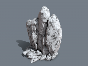 collapsed rocks under the snow Model 3D